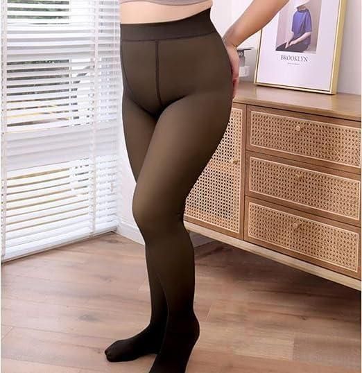 Thermal Thick Pantyhose Leggings – Winter Warm Fleece Lined Tights (Black)