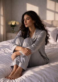 The Silver Veil - Vivere Ice Grey Night Set - Detail